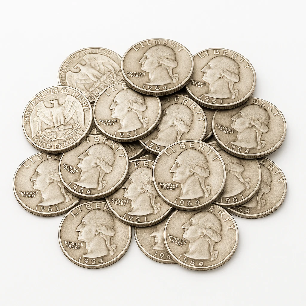 90% silver, junk silver, silver quarters