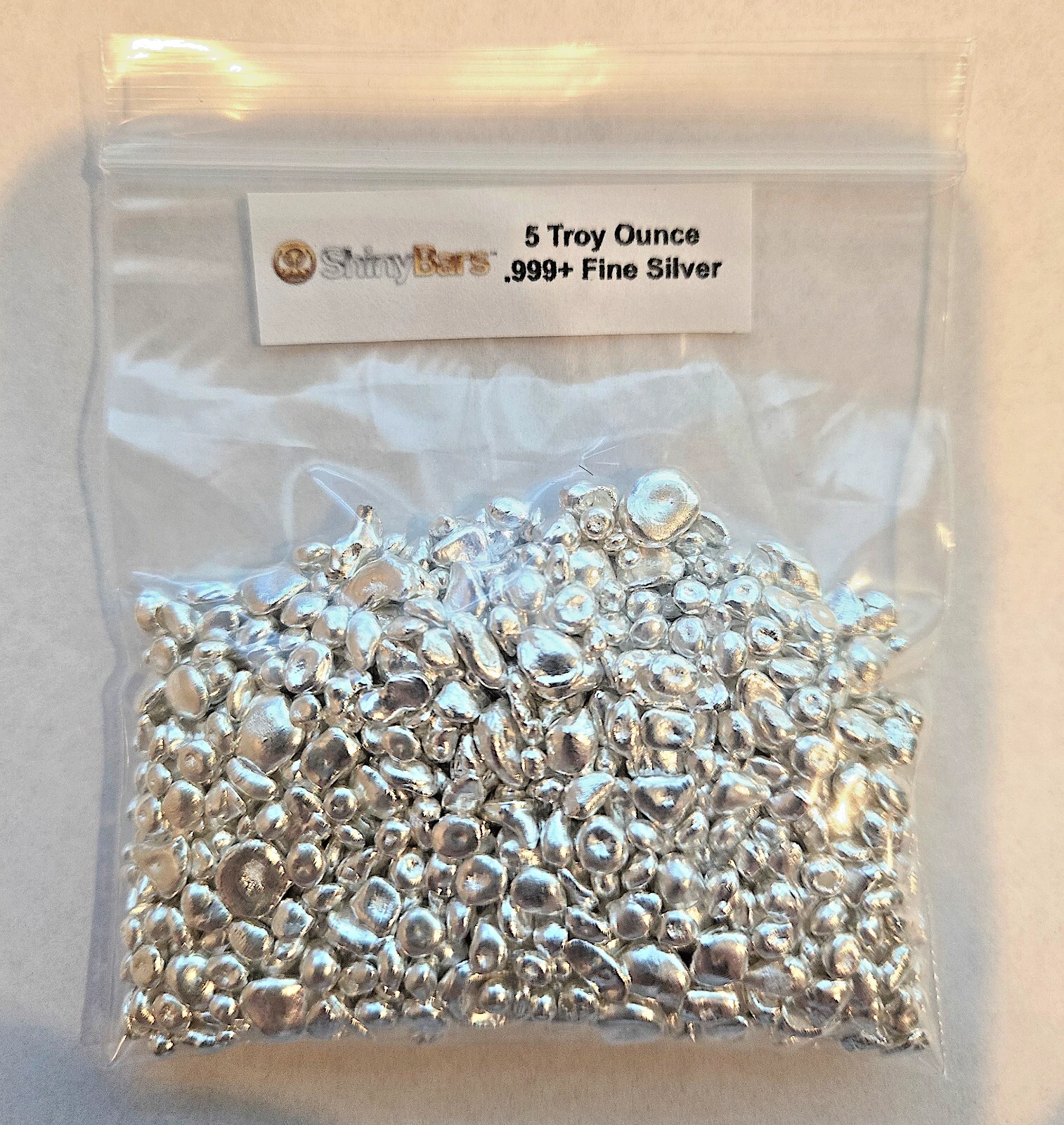 5 oz silver shot, casting grain, .999+ fine silver